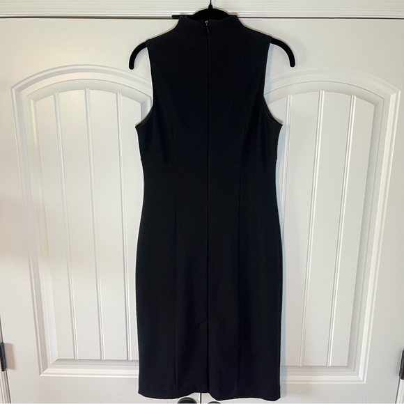 Banana Republic Black Wool Mock Neck MIDI Dress Size 4 Sleeveless - Picture 5 of 6